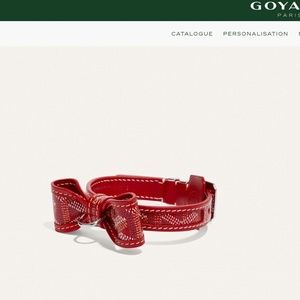 Brand New Goyard Red Leash & Collar (Collier Oscar & Laisse Edmond)